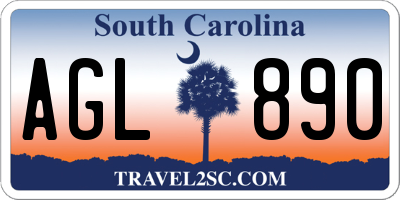 SC license plate AGL890