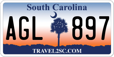 SC license plate AGL897