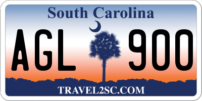 SC license plate AGL900
