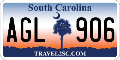 SC license plate AGL906