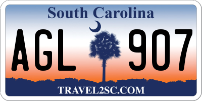 SC license plate AGL907