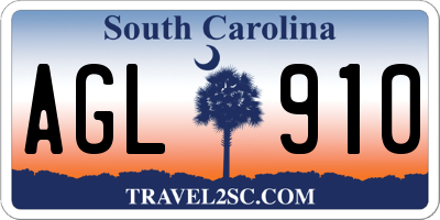 SC license plate AGL910