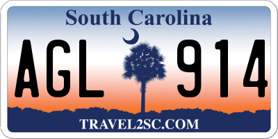 SC license plate AGL914
