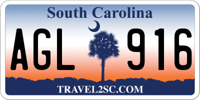 SC license plate AGL916