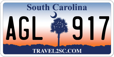 SC license plate AGL917
