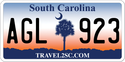 SC license plate AGL923
