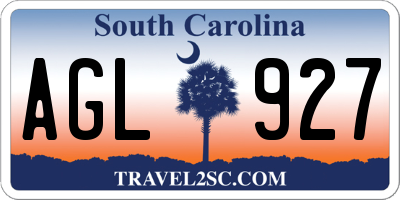 SC license plate AGL927