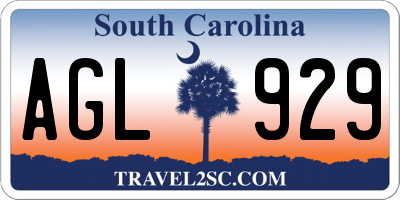 SC license plate AGL929