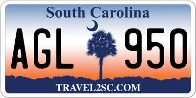 SC license plate AGL950