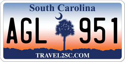 SC license plate AGL951