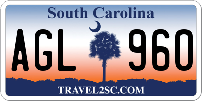SC license plate AGL960