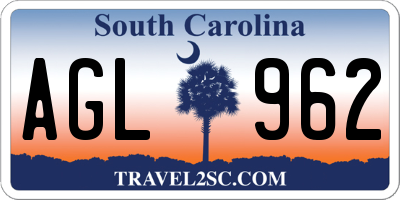SC license plate AGL962