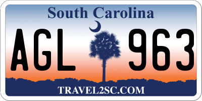 SC license plate AGL963