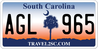 SC license plate AGL965
