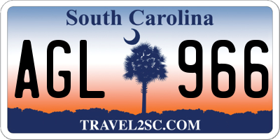 SC license plate AGL966