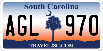 SC license plate AGL970