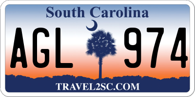 SC license plate AGL974