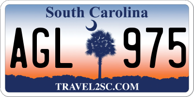 SC license plate AGL975