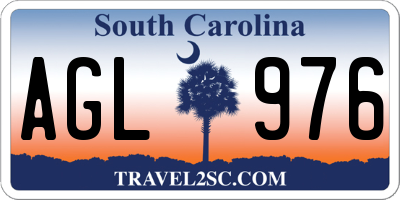 SC license plate AGL976