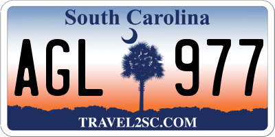 SC license plate AGL977