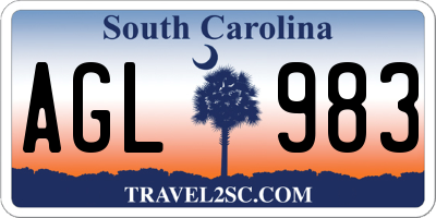 SC license plate AGL983