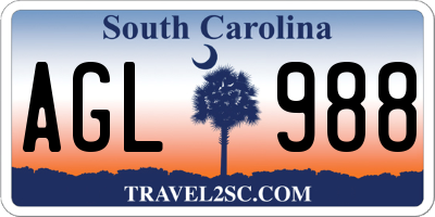 SC license plate AGL988