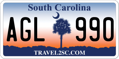 SC license plate AGL990