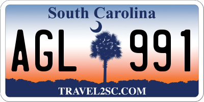 SC license plate AGL991
