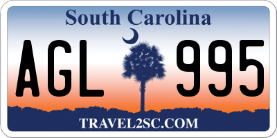 SC license plate AGL995