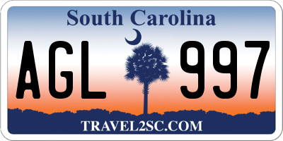 SC license plate AGL997