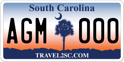 SC license plate AGM000