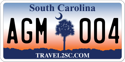 SC license plate AGM004