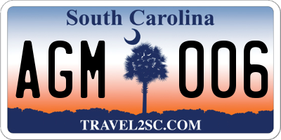 SC license plate AGM006