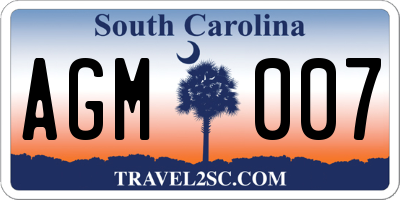 SC license plate AGM007