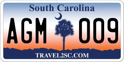 SC license plate AGM009