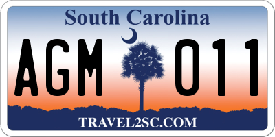 SC license plate AGM011