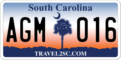 SC license plate AGM016