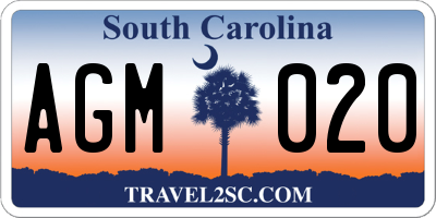 SC license plate AGM020