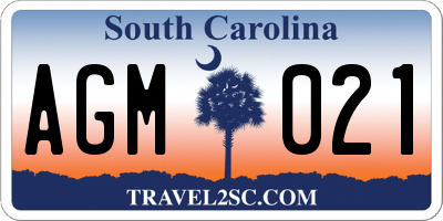SC license plate AGM021