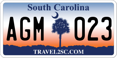 SC license plate AGM023