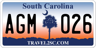 SC license plate AGM026