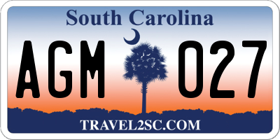 SC license plate AGM027