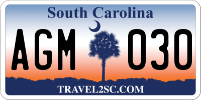 SC license plate AGM030