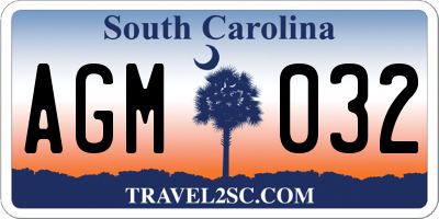 SC license plate AGM032