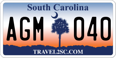SC license plate AGM040