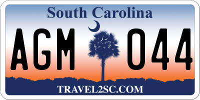 SC license plate AGM044