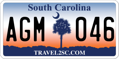 SC license plate AGM046