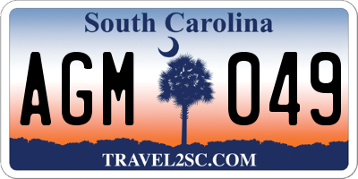 SC license plate AGM049