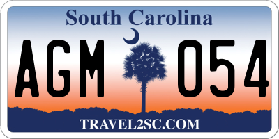 SC license plate AGM054