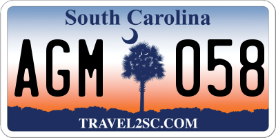 SC license plate AGM058